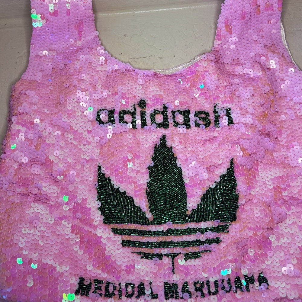 NWT Hause of Mua Mua Sequin Pink Bag Tote “Adidash” Very Rare - Picture 8 of 16